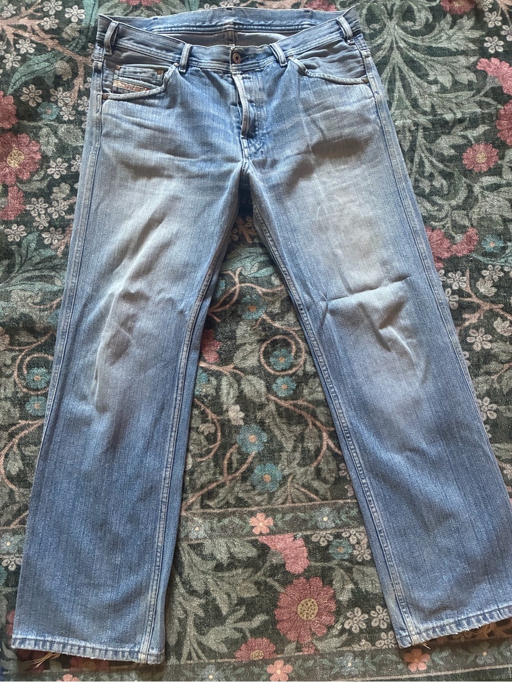 Men's Diesel Light Blue Straight-Leg Jeans